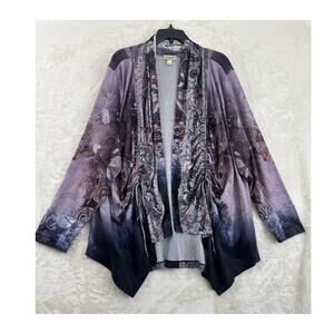 One World Open Flowy Whimsigoth Knit Top 3X Drape Witchy Ombre
